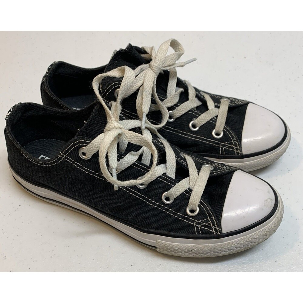 Converse All Star Low Black White Floral Double Tongue Sneakers Junior 3